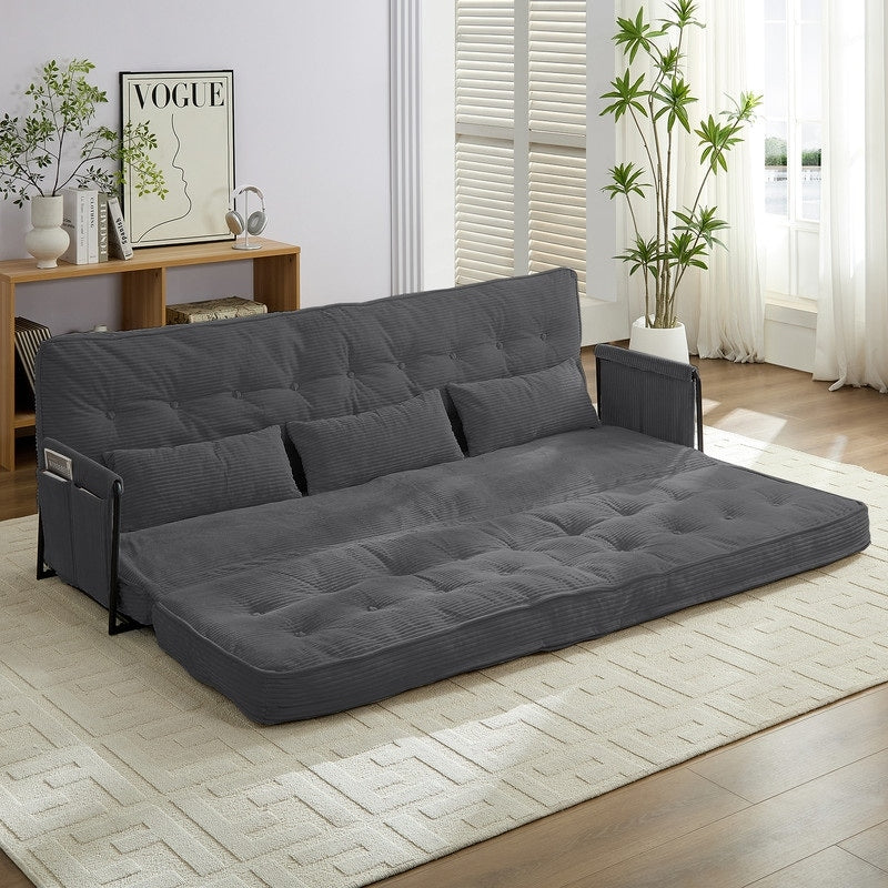 Canapé-lit futon pliable multifonction Mixoy, canapé-lit de sol, canapé-lit paresseux avec oreillers, dossier réglable sur 6 positions
