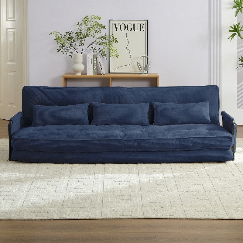 Canapé-lit futon pliable multifonction Mixoy, canapé-lit de sol, canapé-lit paresseux avec oreillers, dossier réglable sur 6 positions