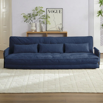 Canapé-lit futon pliable multifonction Mixoy, canapé-lit de sol, canapé-lit paresseux avec oreillers, dossier réglable sur 6 positions