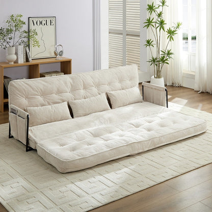 Canapé-lit futon pliable multifonction Mixoy, canapé-lit de sol, canapé-lit paresseux avec oreillers, dossier réglable sur 6 positions