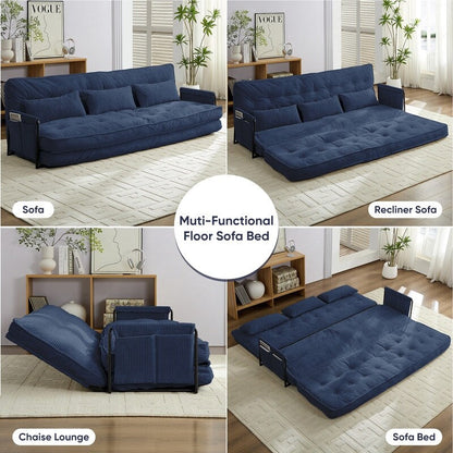Canapé-lit futon pliable multifonction Mixoy, canapé-lit de sol, canapé-lit paresseux avec oreillers, dossier réglable sur 6 positions