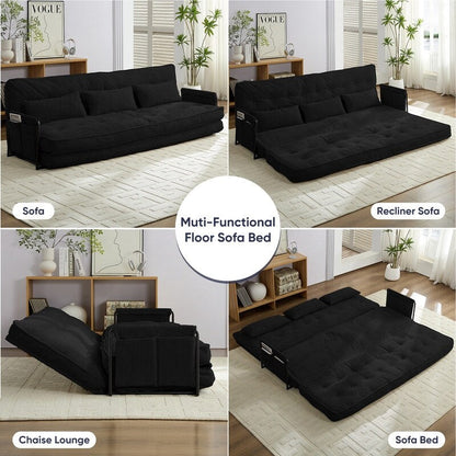 Canapé-lit futon pliable multifonction Mixoy, canapé-lit de sol, canapé-lit paresseux avec oreillers, dossier réglable sur 6 positions