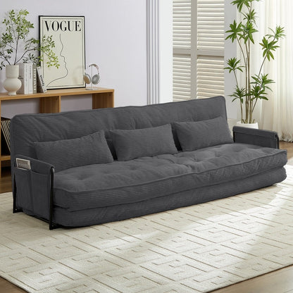 Canapé-lit futon pliable multifonction Mixoy, canapé-lit de sol, canapé-lit paresseux avec oreillers, dossier réglable sur 6 positions