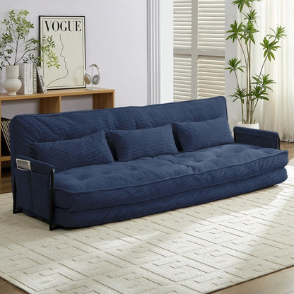 Canapé-lit futon pliable multifonction Mixoy, canapé-lit de sol, canapé-lit paresseux avec oreillers, dossier réglable sur 6 positions