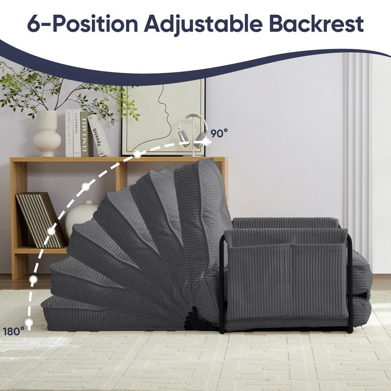 Canapé-lit futon pliable multifonction Mixoy, canapé-lit de sol, canapé-lit paresseux avec oreillers, dossier réglable sur 6 positions
