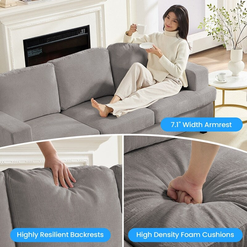 Canapé sectionnel Mixoy W56 Loveseat, tissu chenille Cloud Sleeper, canapés 2 places rembourrés confortables
