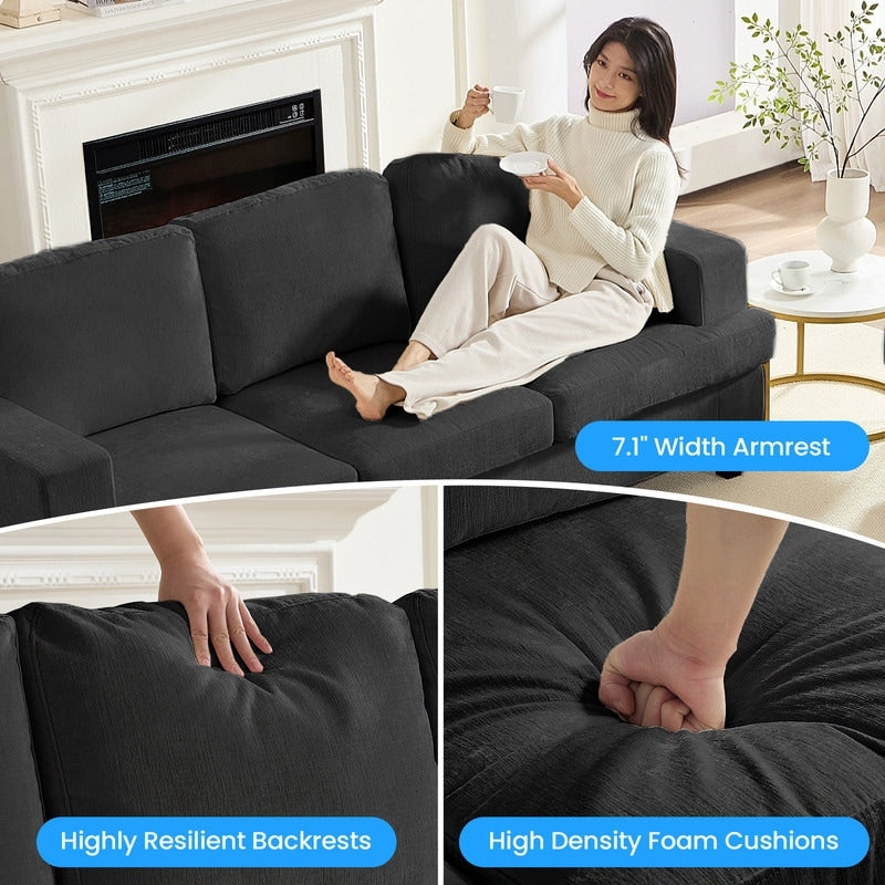 Canapé sectionnel Mixoy W56 Loveseat, tissu chenille Cloud Sleeper, canapés 2 places rembourrés confortables