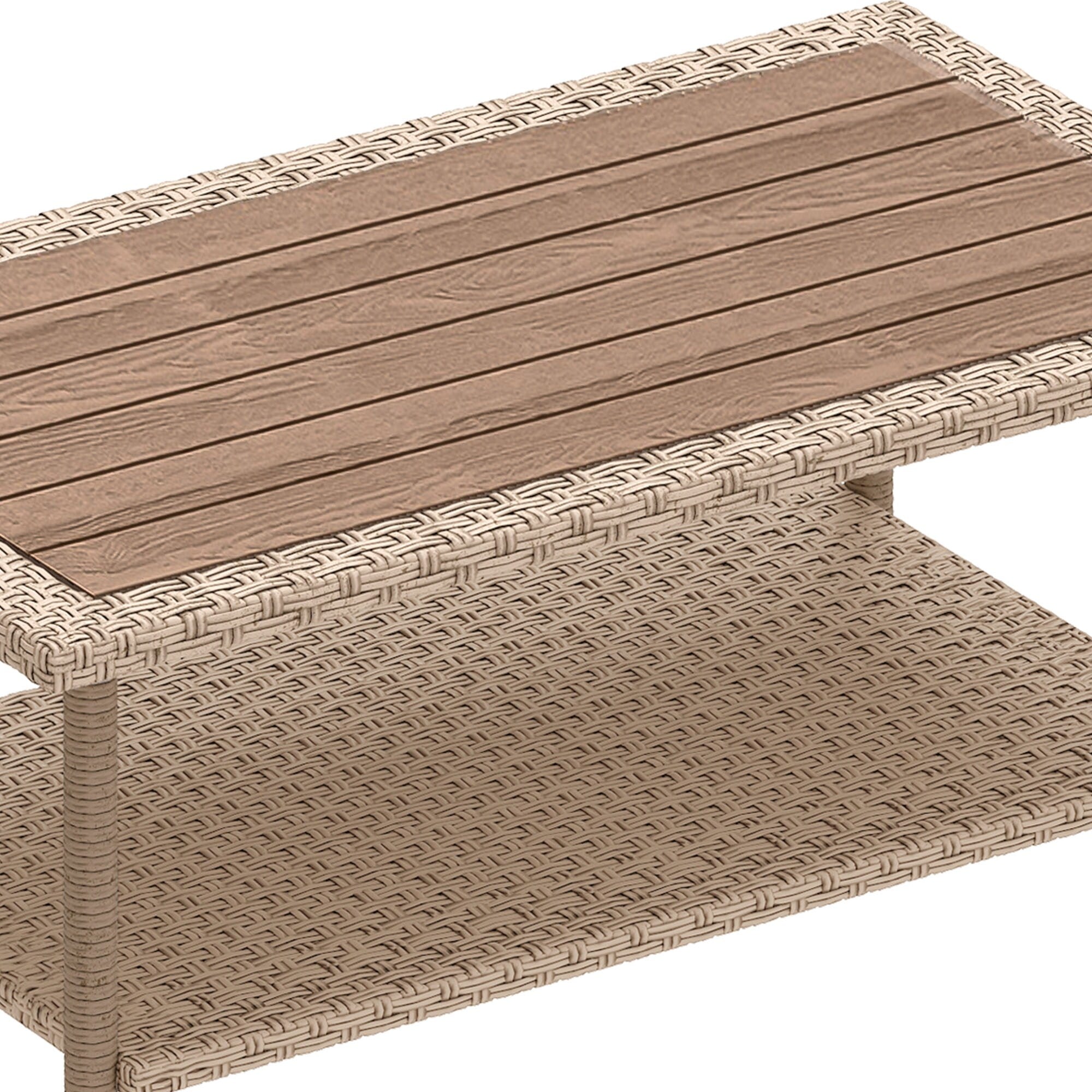 Ensemble de meubles de patio 2 pièces Moasis, causeuse en rotin et osier avec table basse