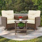 Chaise pivotante d'extérieur en osier Moasis, 3 pièces