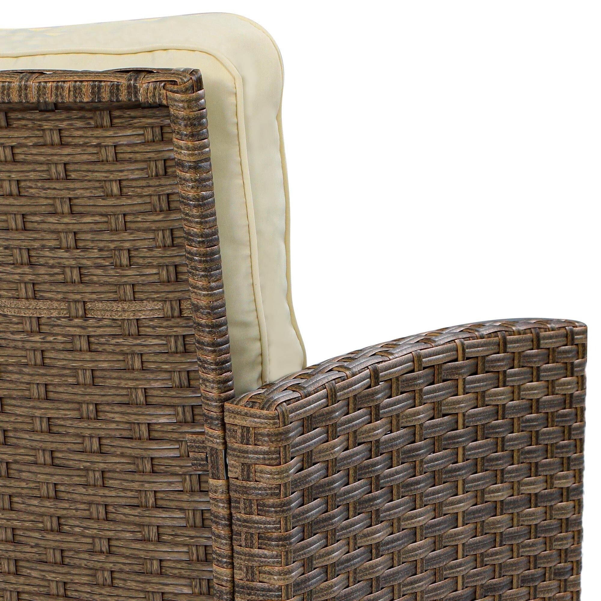 Chaise pivotante d'extérieur en osier Moasis, 3 pièces