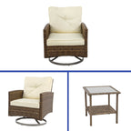 Chaise pivotante d'extérieur en osier Moasis, 3 pièces