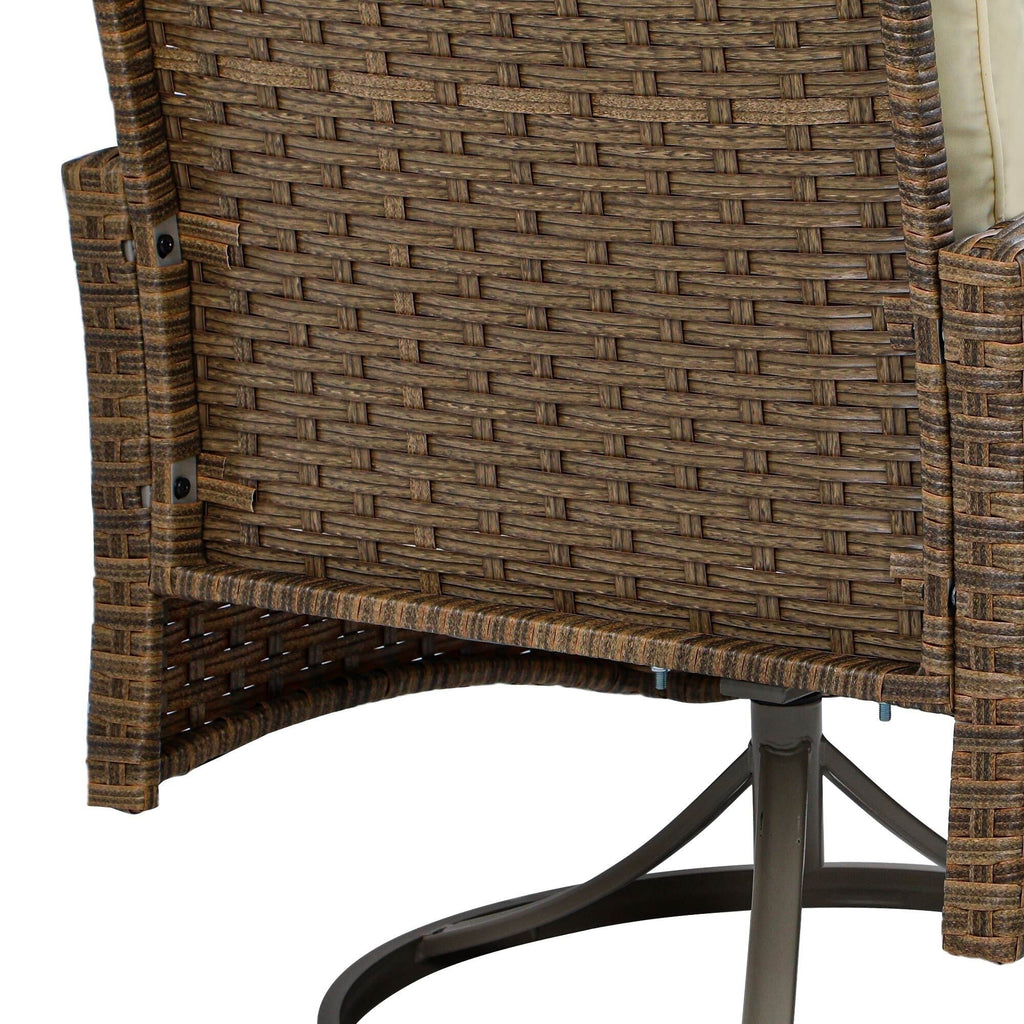 Chaise pivotante d'extérieur en osier Moasis, 3 pièces