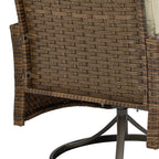 Chaise pivotante d'extérieur en osier Moasis, 3 pièces