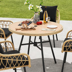 Ensemble bistrot de patio Moasis pour 4 personnes, ensemble de table à manger en osier