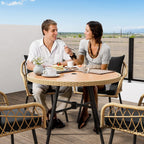 Ensemble bistrot de patio Moasis pour 4 personnes, ensemble de table à manger en osier