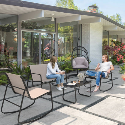 Ensemble de conversation extérieur 4 pièces Moasis Textline avec table en verre