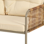 Ensemble de salon de jardin en rotin 4 pièces Moasis avec coussin beige et table basse