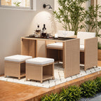 Ensemble de bar en osier 5 pièces pour mobilier d'extérieur Moasis - 5 pièces