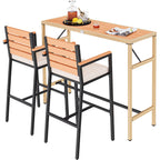 Ensemble de table de bar d'extérieur Moasis 5 pièces, ensemble de meubles de bistrot en osier pour patio extérieur