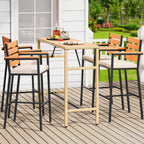 Ensemble de table de bar d'extérieur Moasis 5 pièces, ensemble de meubles de bistrot en osier pour patio extérieur