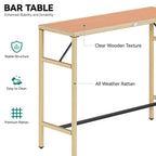 Ensemble de table de bar d'extérieur Moasis 5 pièces, ensemble de meubles de bistrot en osier pour patio extérieur