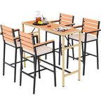 Ensemble de table de bar d'extérieur Moasis 5 pièces, ensemble de meubles de bistrot en osier pour patio extérieur