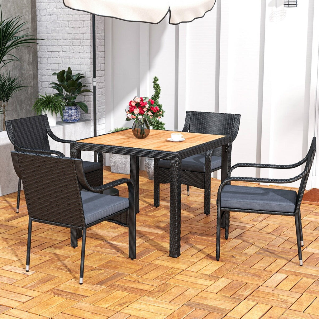 Ensemble de salle à manger carré 5 pièces Moasis pour patio