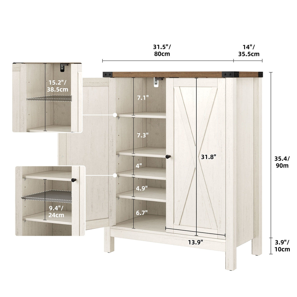 Meuble de rangement à chaussures Moasis à 5 niveaux pour 20 paires de chaussures avec portes doubles pour l'entrée