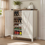 Meuble de rangement à chaussures Moasis à 5 niveaux pour 20 paires de chaussures avec portes doubles pour l'entrée