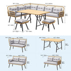 Ensemble de 6 meubles de patio en osier Moasis