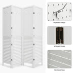Paravent en bois blanc à 4 panneaux Moasis 67