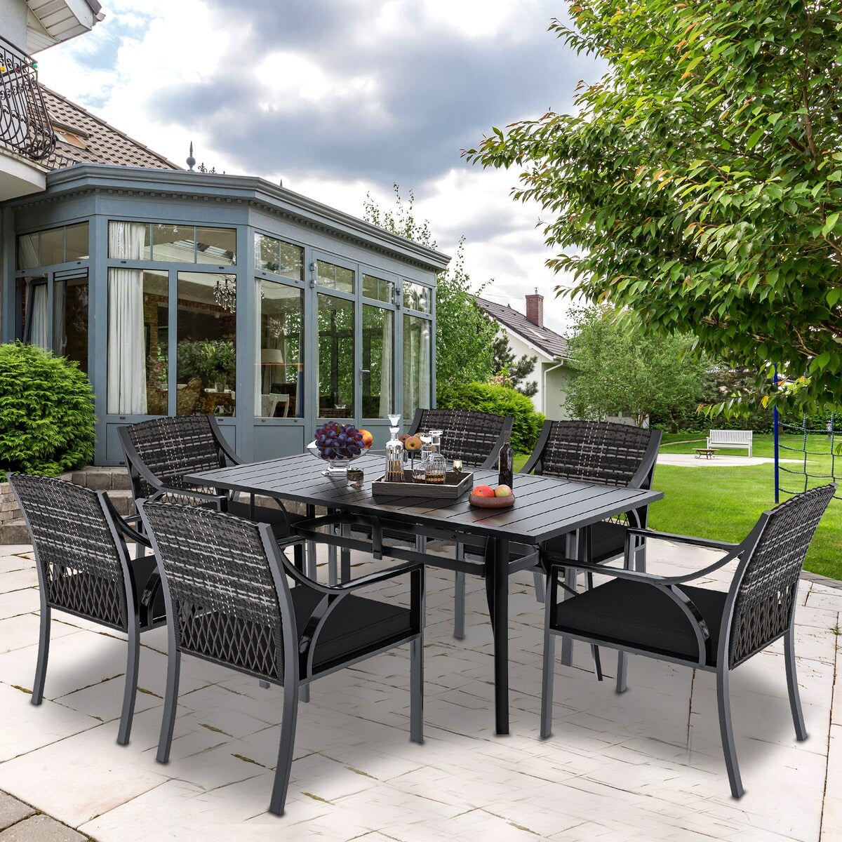 Ensemble de salle à manger de patio Moasis 7 pièces - 37,8 L x 35 l x 43,2 H