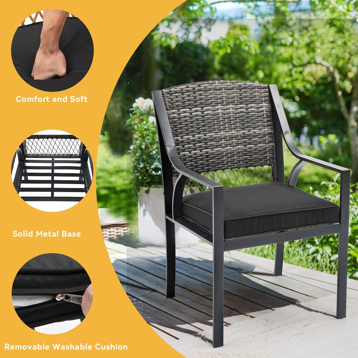 Ensemble de salle à manger de patio Moasis 7 pièces - 37,8 L x 35 l x 43,2 H