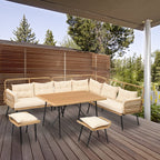 Ensemble de 6 meubles de patio en osier noir Moasis