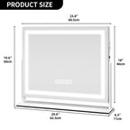 Miroir de maquillage Moasis avec éclairage LED, port de chargement USB, grossissement x10, haut-parleur Bluetooth