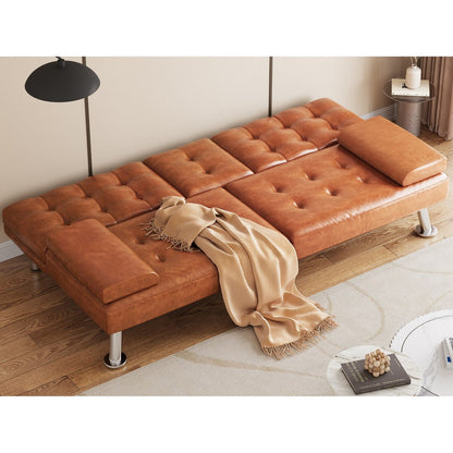 Canapé-lit convertible Moasis moderne en cuir PVC - 64 x 30 x 26 cm