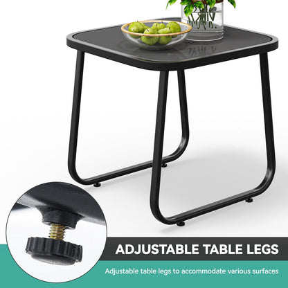 Ensemble de 3 chaises à bascule d'extérieur Moasis avec table d'appoint