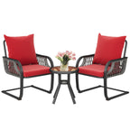 Ensemble de bistrot de jardin Moasis Red 3 pièces avec sièges rembourrés