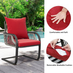 Ensemble de bistrot de jardin Moasis Red 3 pièces avec sièges rembourrés