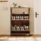 Moasis Shoe Storage Cabinet Organizer with 2 Compartments for Entryway Hallway