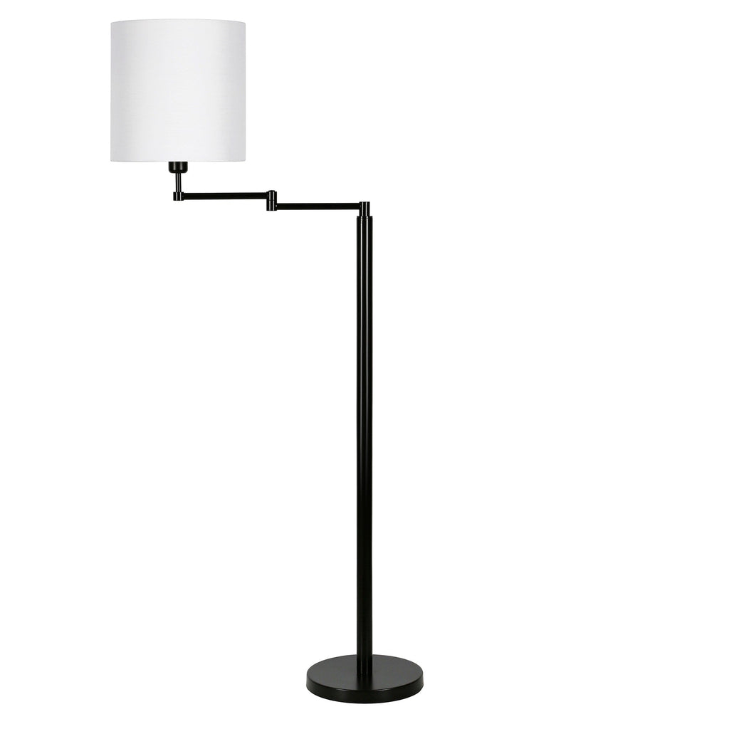 Lampe à bras pivotant Moby en bronze noirci, abat-jour rond/empire