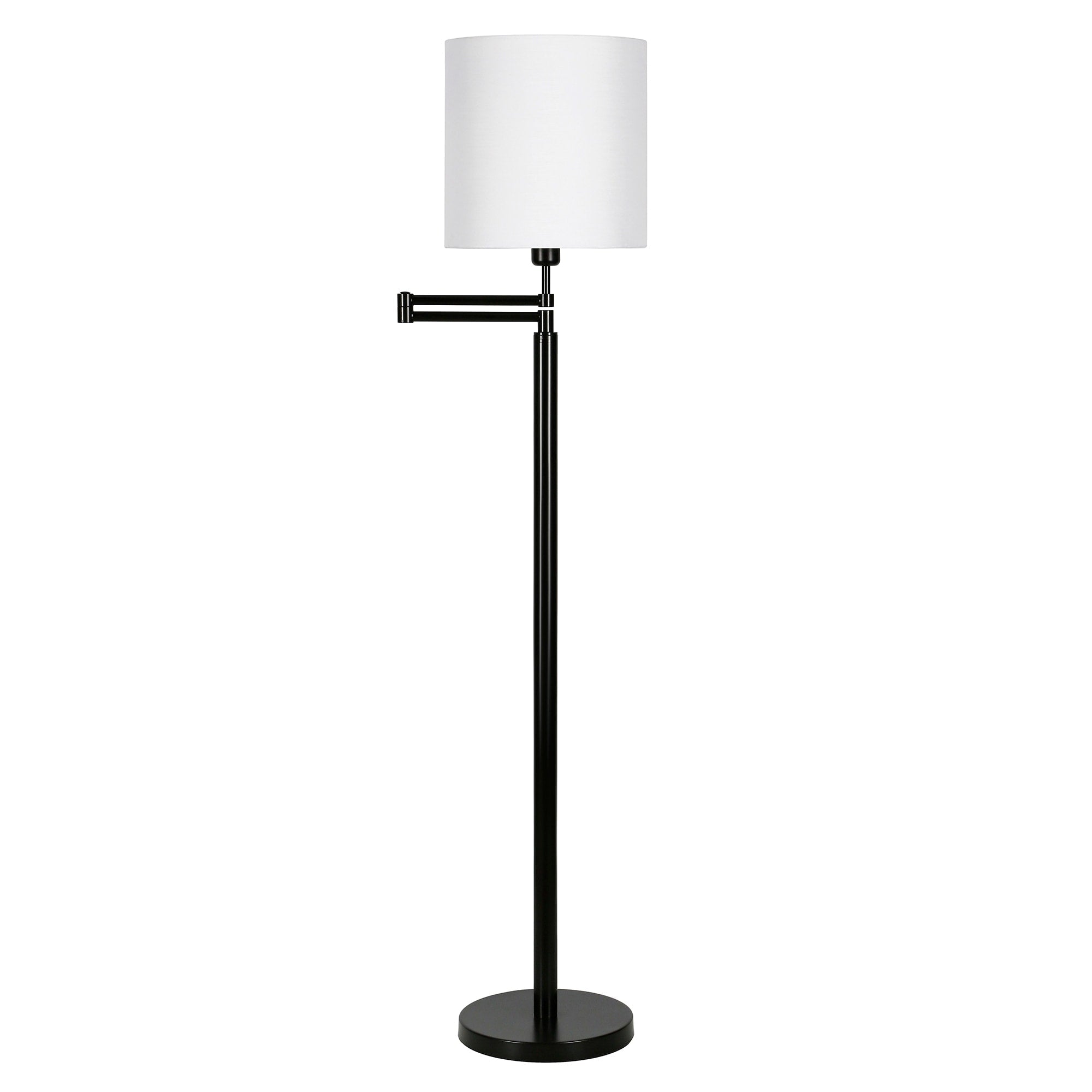 Lampe à bras pivotant Moby en bronze noirci, abat-jour rond/empire