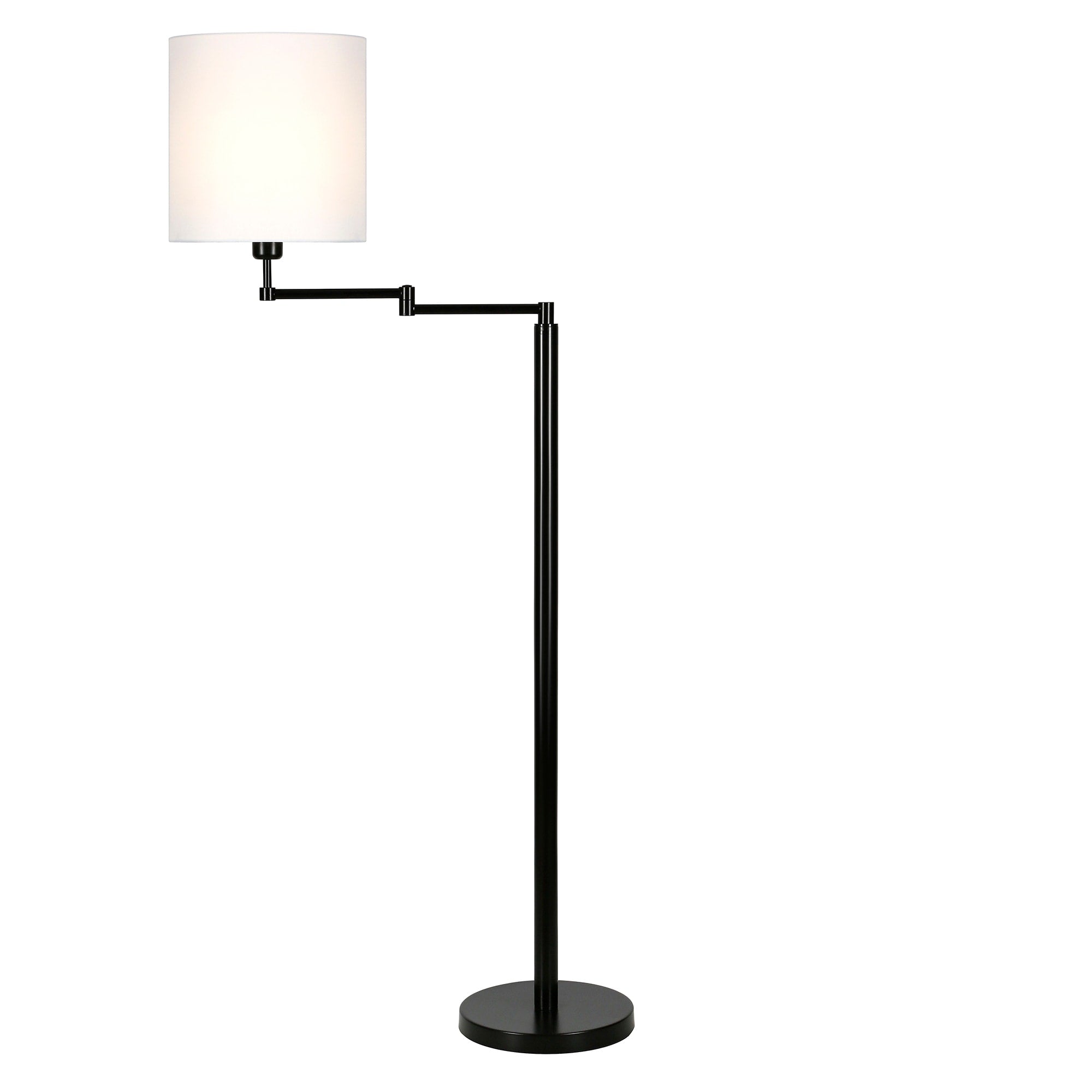 Lampe à bras pivotant Moby en bronze noirci, abat-jour rond/empire