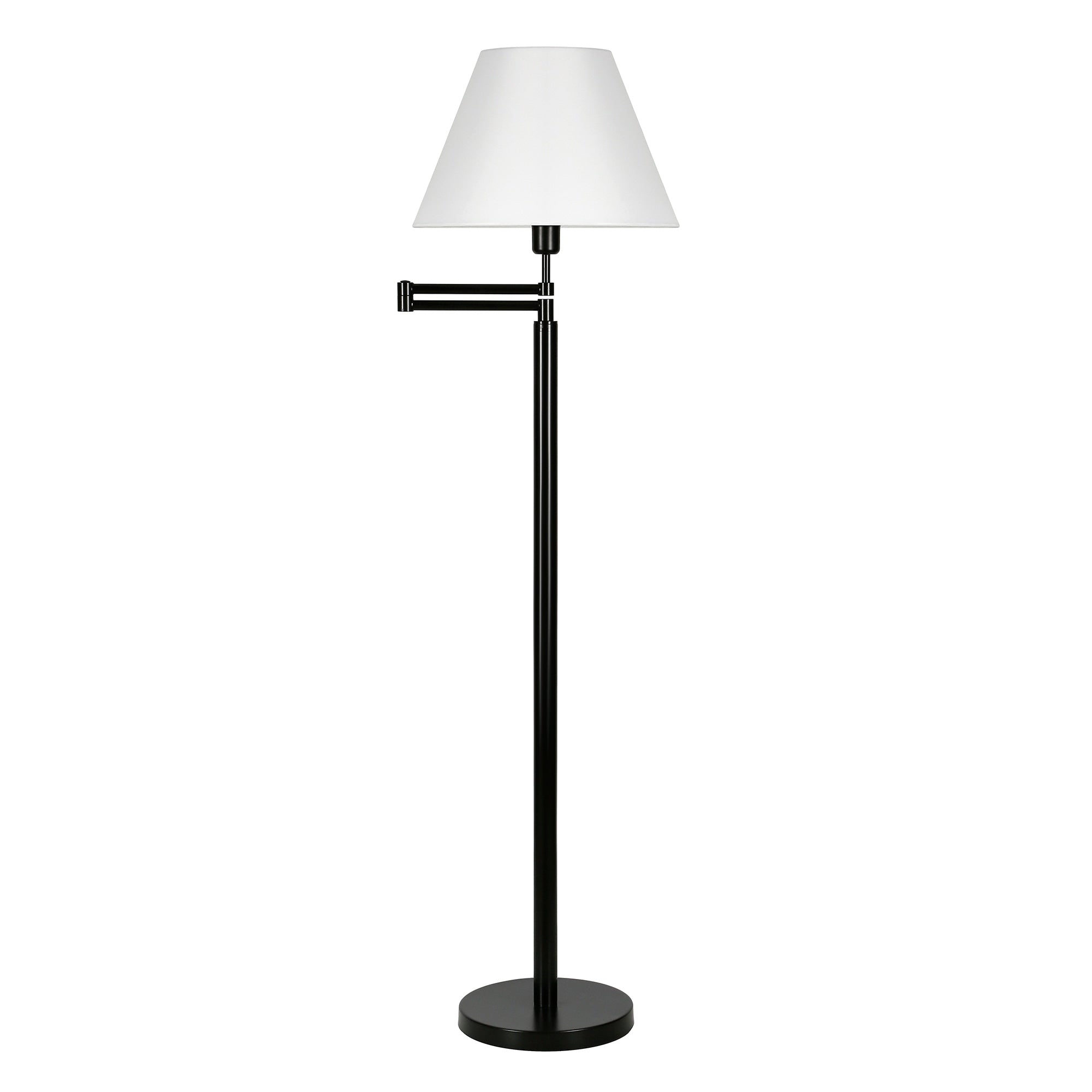Lampe à bras pivotant Moby en bronze noirci, abat-jour rond/empire