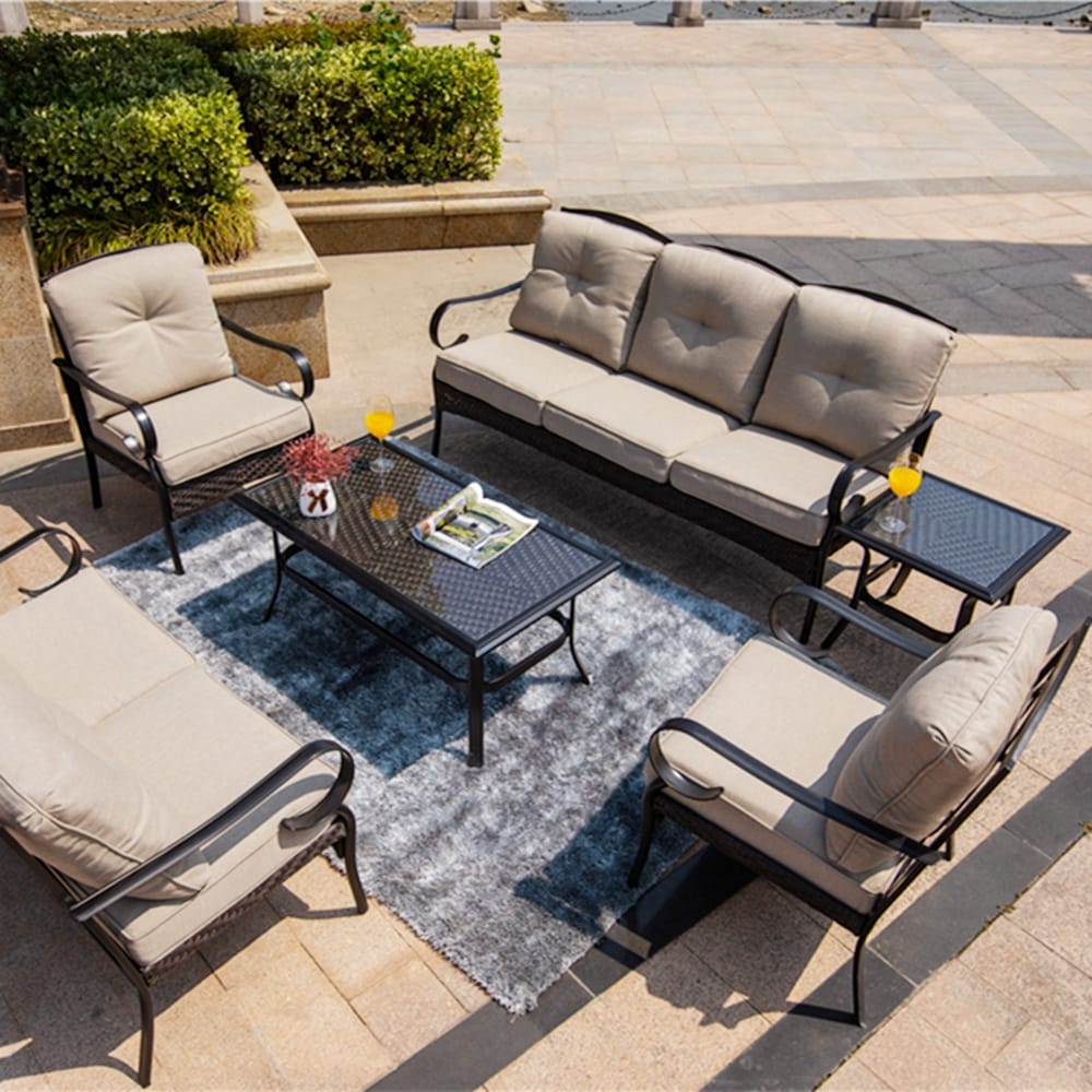 Ensembles de canapés durables Moda Steel Patio pour le client Combinaison gratuite
