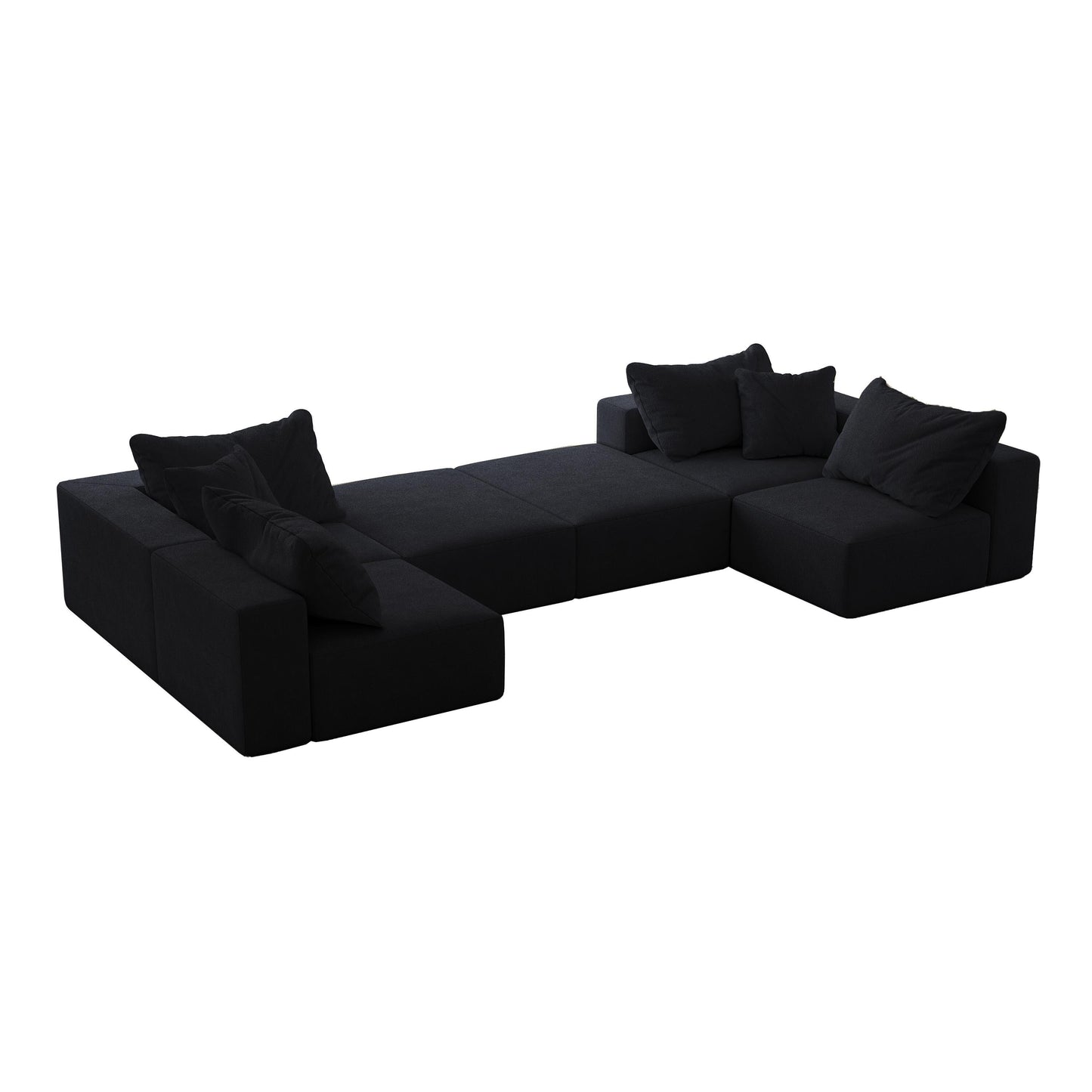 Ensemble de canapés modulaires modernes en L de 162 pouces avec 6 coussins pour salon et chambre à coucher
