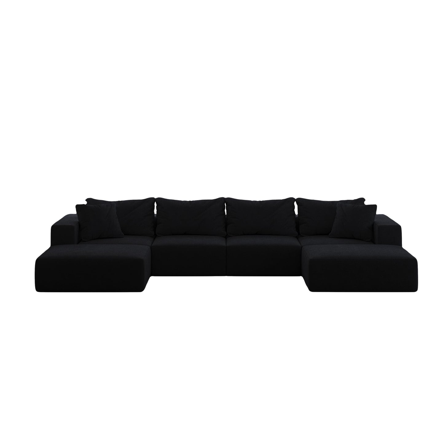 Ensemble de canapés modulaires modernes en L de 162 pouces avec 6 coussins pour salon et chambre à coucher