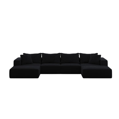 Ensemble de canapés modulaires modernes en L de 162 pouces avec 6 coussins pour salon et chambre à coucher