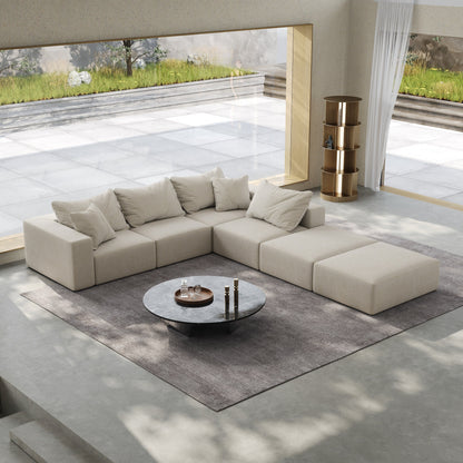 Ensemble de canapés modulaires modernes en L de 162 pouces avec 6 coussins pour salon et chambre à coucher