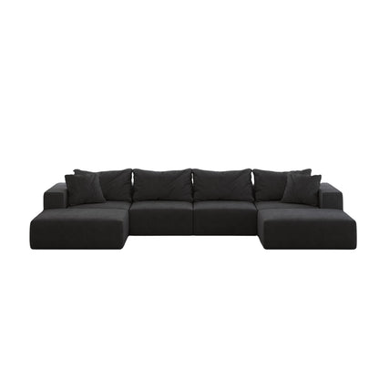 Ensemble de canapés modulaires modernes en L de 162 pouces avec 6 coussins pour salon et chambre à coucher